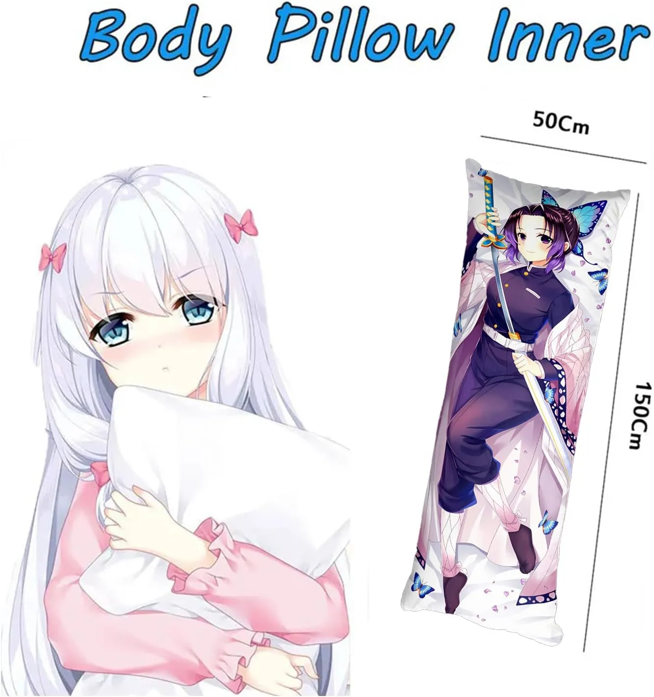 Anime Body Pillow, Body Pillow Anime,Anime Body Pillow Case Cover,Soft Anime Hugging Body Pillowcase Cover Dakimakura Double-Sided Peach Skin Pillow Cover Case(59in X 19.7in).