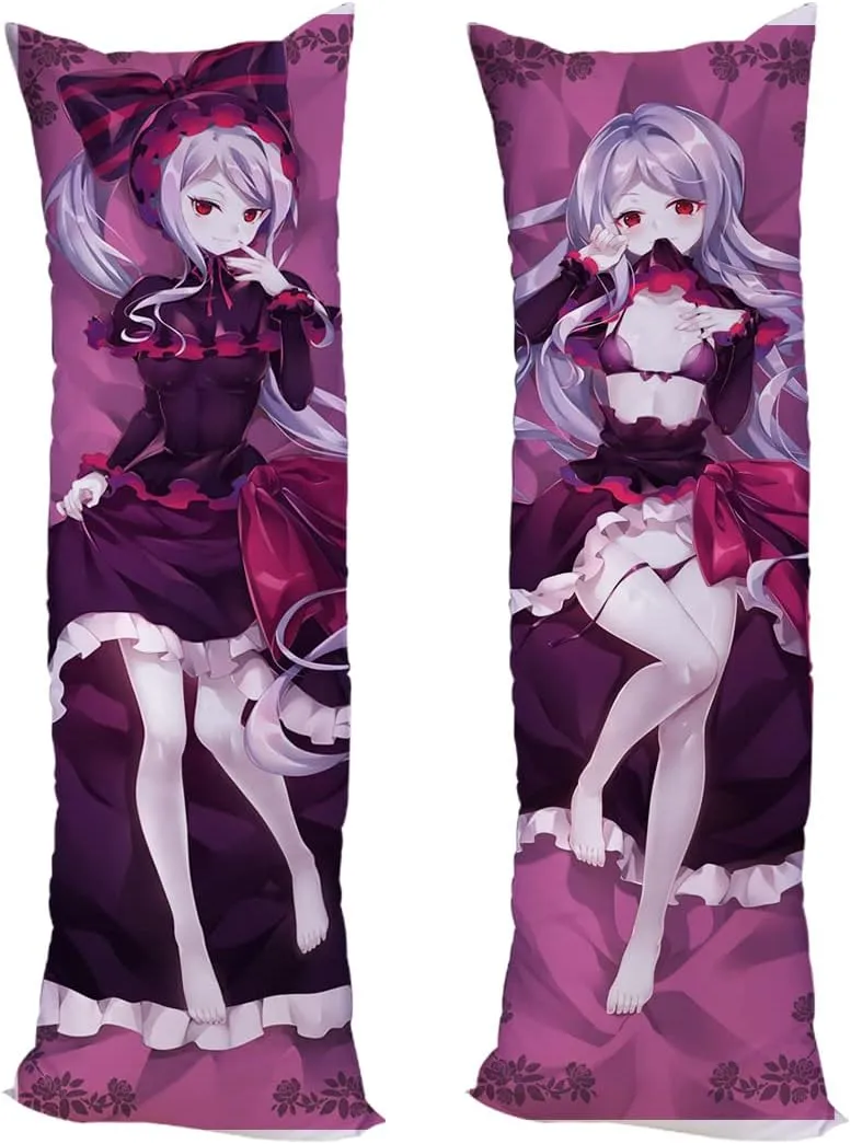 Anime Overlord shalltear bloodfallen Albedo Cushion Cover Pillow Case Peach Skin 150x50cm(59in x 19.6in) Overlord Albedo Pillowcase