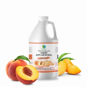 AntiMicrobial Hand Soap, 64 oz Bulk Refill - Antibacterial Hand Soap, Gentle, Scented Moisturizing Hand Soap for Kitchen and Bathroom - Peach Bellini