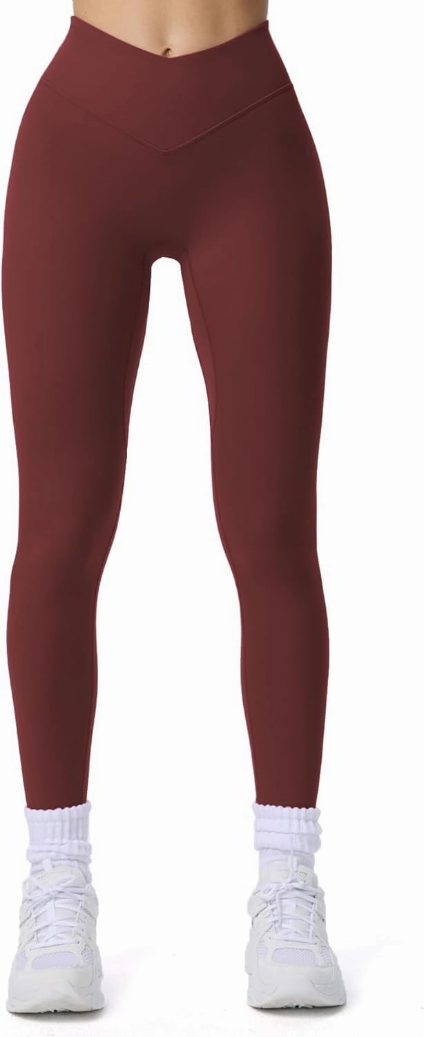 Aoxjox Workout Leggings for Women Vanity V Waist Hight Waist Tummy Control Hidden Scrunch Athletic Gym Yoga Pants 24"/26"/28"