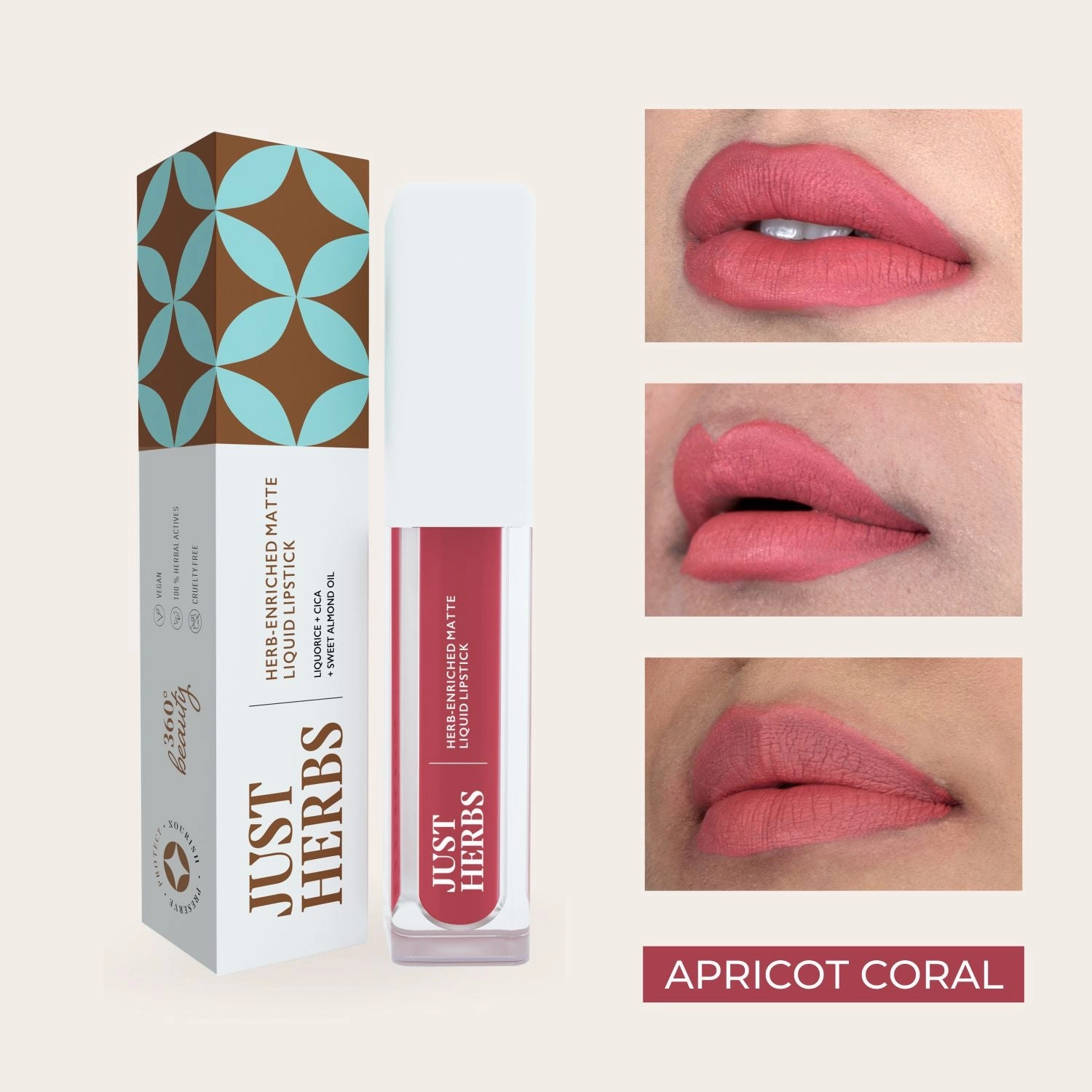Apricot Coral: Herb-enriched Matte Liquid Lipstick