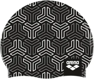 Arena Print Unisex Soft Silicone Swim Cap for Women and Men, Intensive Training Comfortable Non-Slip Long Hair Swimming Hat
