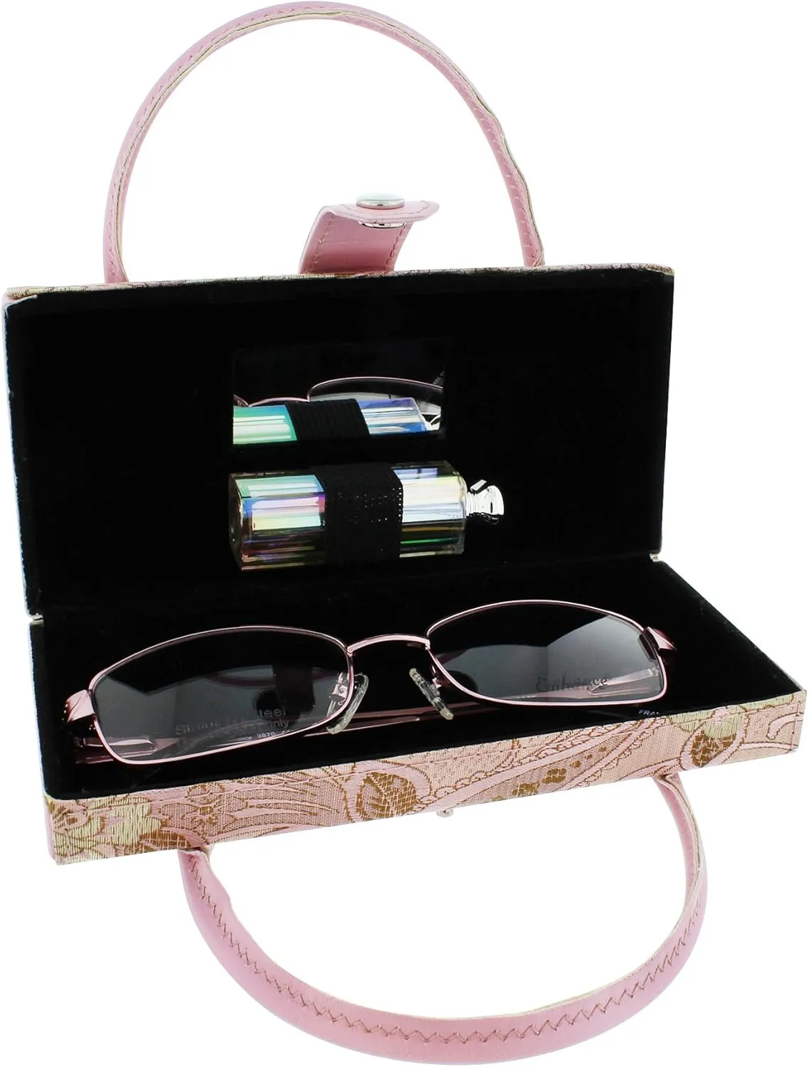 Asian Silk Brocade Style Eyeglass Case Mini Handbag Design Blue Pink Purple Sage