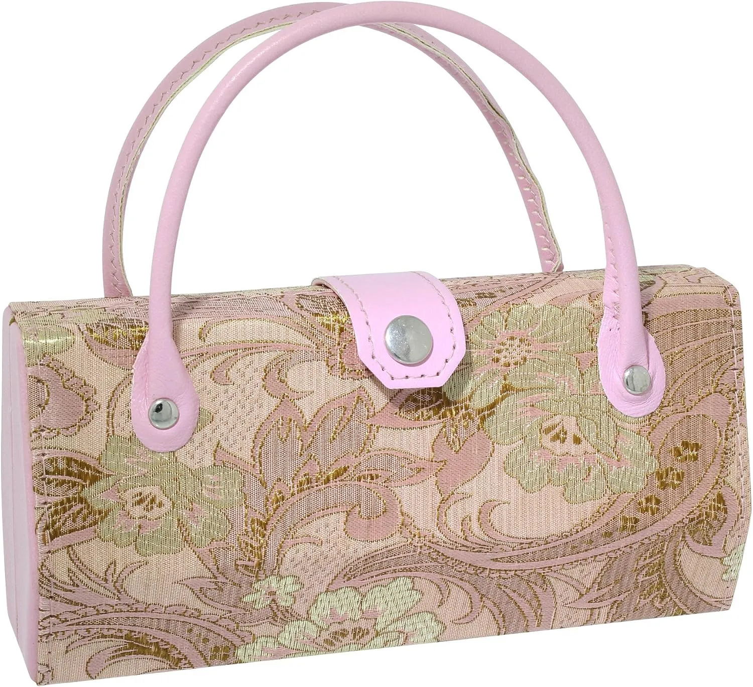 Asian Silk Brocade Style Eyeglass Case Mini Handbag Design Blue Pink Purple Sage