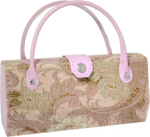 Asian Silk Brocade Style Eyeglass Case Mini Handbag Design Blue Pink Purple Sage