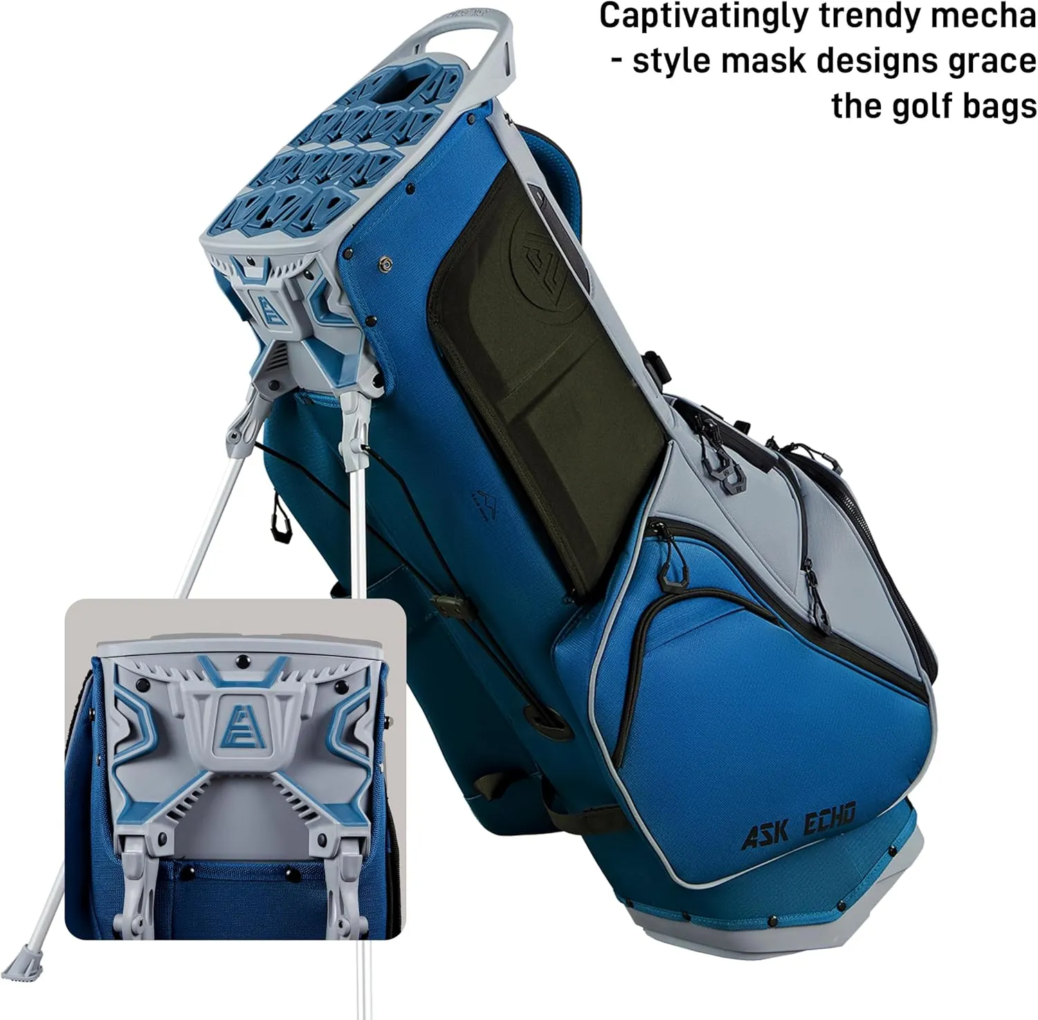 ASK ECHO 2025 ST- Lock Hybrid Mecha 14 Way Dividers Soundless Stand Bag with Grip Lock for Men & Women