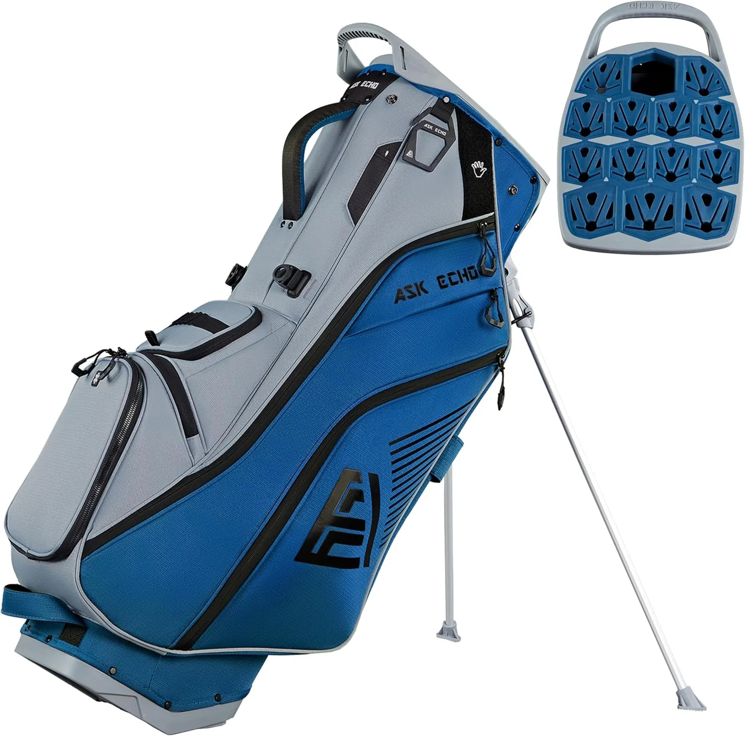 ASK ECHO 2025 ST- Lock Hybrid Mecha 14 Way Dividers Soundless Stand Bag with Grip Lock for Men & Women