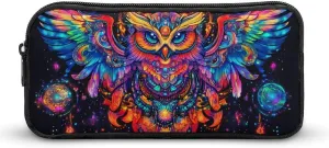 Astronomical Owl God Pencil Case Makeup Bag Easy to Clean Portable Pencil Pouch Office Organizer