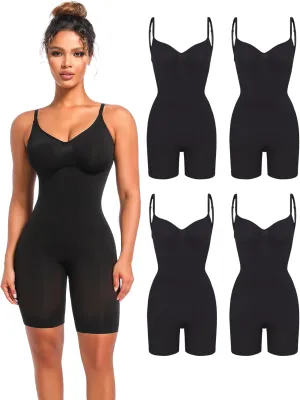 Atbuty Bodysuit for Women Shorts Tummy Control Seamless Shapewear Body Shaper