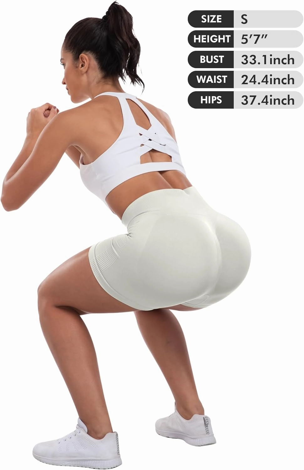 ATHVOTAR Workout Gym Biker Shorts Women: High Waisted Seamless Sports Running Butt Lifting Shorts Sets