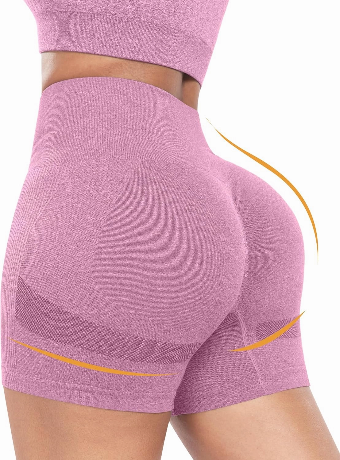 ATHVOTAR Workout Gym Biker Shorts Women: High Waisted Seamless Sports Running Butt Lifting Shorts Sets