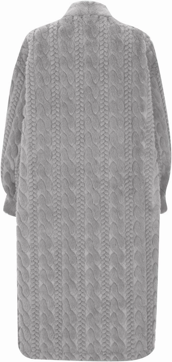 Autumn and Winter Thickened Women's Elongated Imitation Mink Cardigan Jacket Integrated Coat Pleated Back Denim