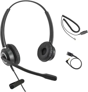 Avaya Headset HD Voice with HIS Adapter Compatible with Avaya 1600, 9600, J100 Series IP Phones Model, Plus 3.5mm Adapter for Smartphone