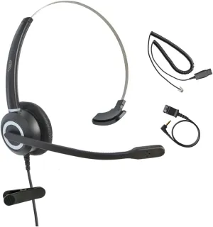Avaya Headset HD Voice with HIS Adapter Compatible with Avaya 1600, 9600, J100 Series IP Phones Model, Plus 3.5mm Adapter (Monaural)