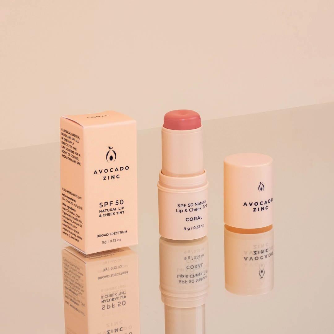 AVOCADO ZINC - SPF 50 Natural Lip & Cheek Tint - Coral