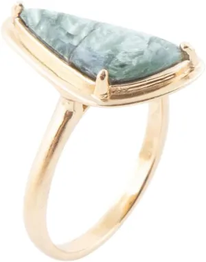 Barse Jewelry Alpine Green Seraphinite and Golden Bronze Ring