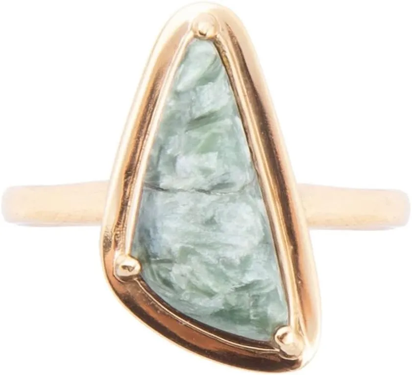 Barse Jewelry Alpine Green Seraphinite and Golden Bronze Ring
