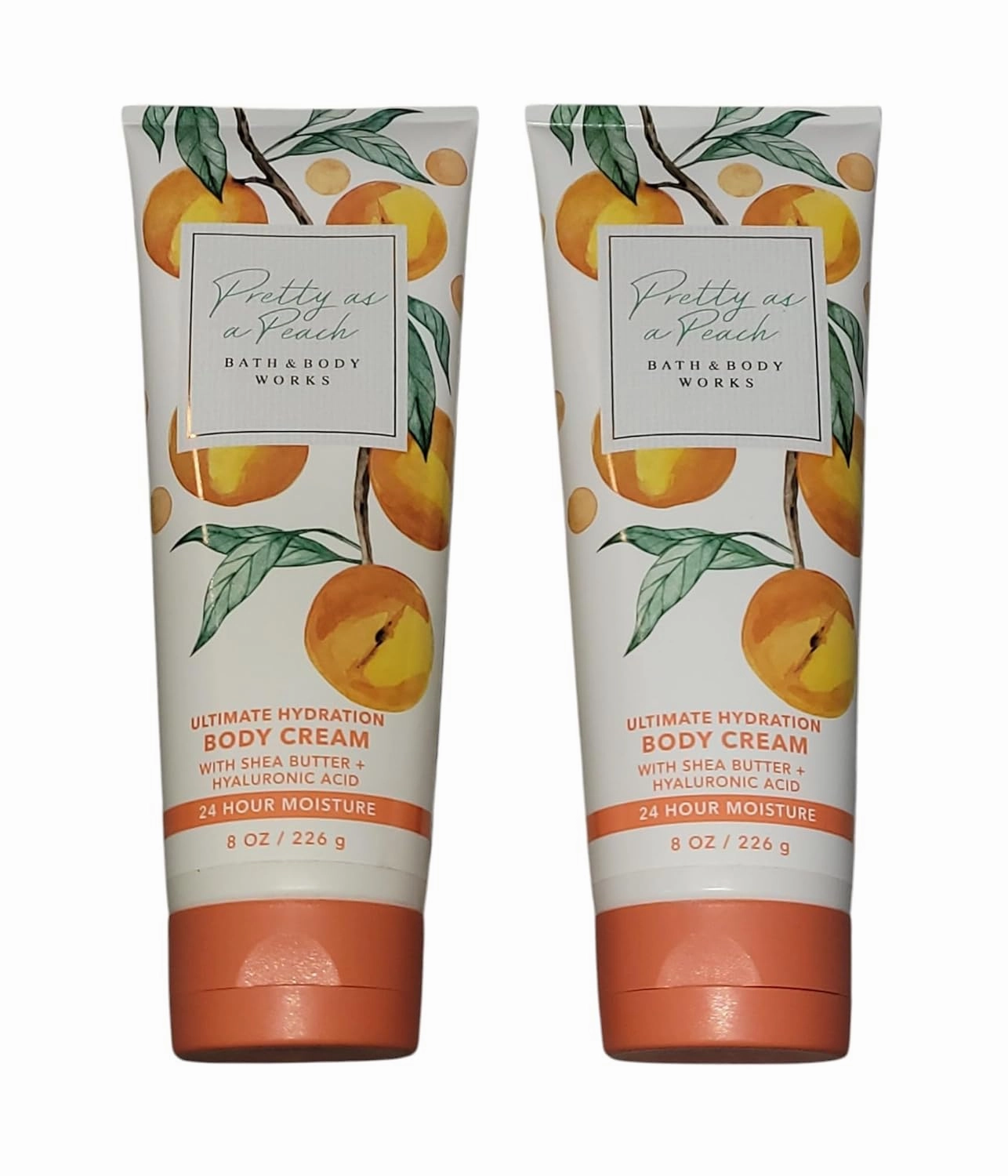 Bath and Body Works 2 Pack Pretty as a Peach Ultra Shea Body Cream 8 Oz.