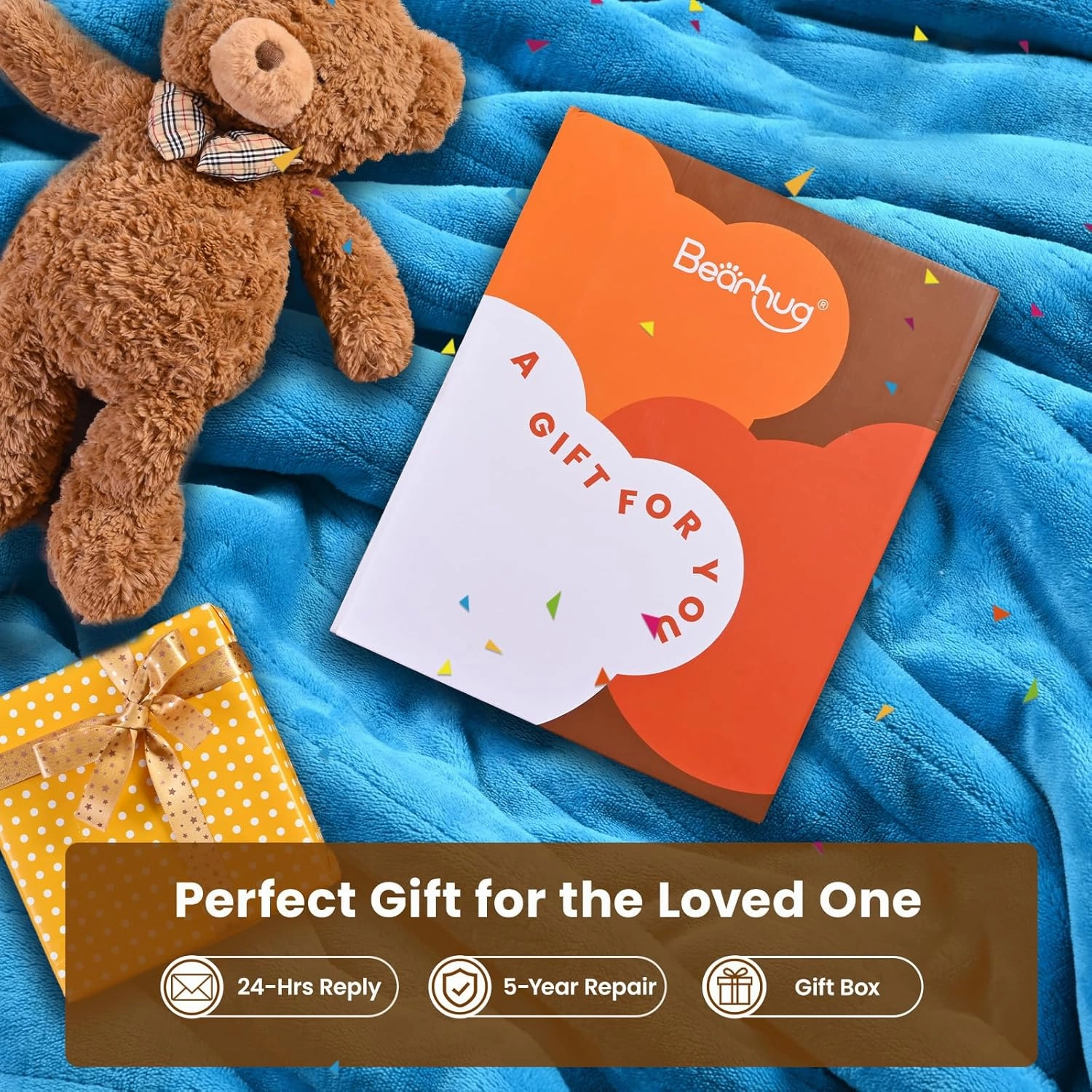 Bearhug Heated Blanket Queen Size 84" × 90", Dual Controller Electric Blanket, Velvet & Sherpa Heating Blanket, 10-Heating Level & 0.5-12H Auto Off, Over-Heat Protect, ETL, Machine Washable-Teal