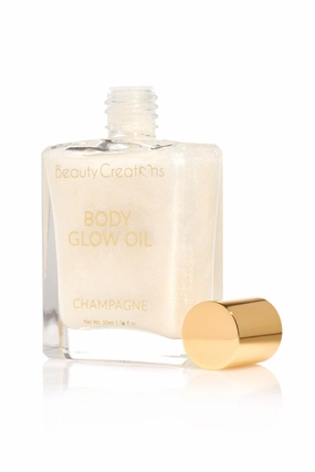 Beauty Creations Body Oils with Shimmery Glitter in CHAMPAGNE Color