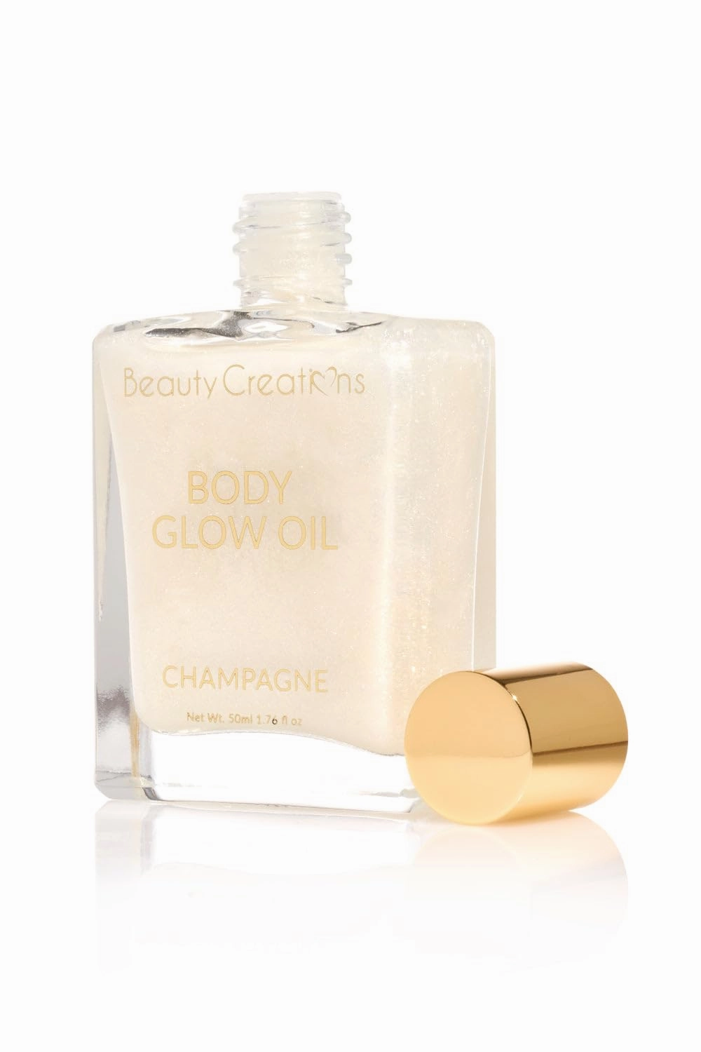 Beauty Creations Body Oils with Shimmery Glitter in CHAMPAGNE Color