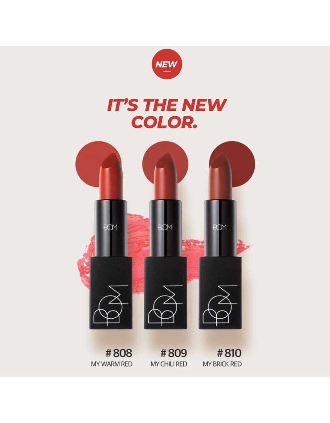 Beauty Of Majesty My Lipstick 808 My Warm Red