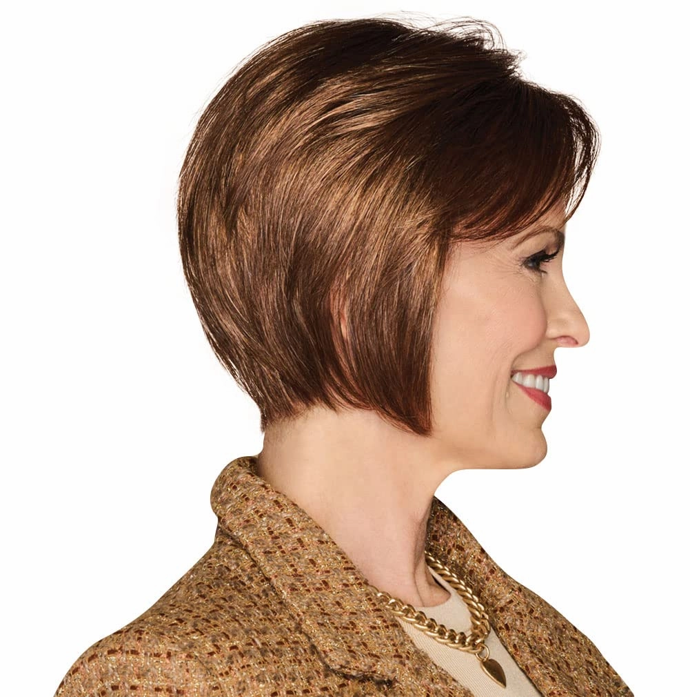 Bend The Rules Chin Length Boy Cut Wig by Hauruwear, Average Cap, GL10-14 Walnut