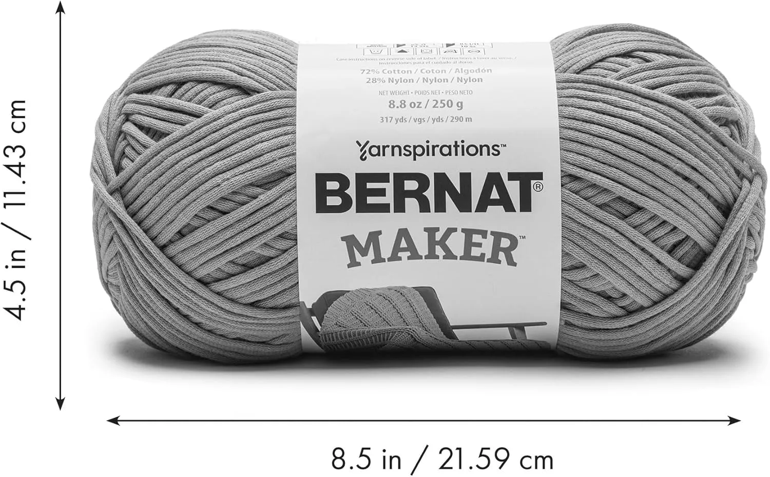 Bernat Maker Soft Peach Yarn - 2 Pack of 250g/8.8oz - 72% Cotton 28% Nylon - #5 Bulky - 290m/317Yards - for Knitting, Crochet and Amigurumi