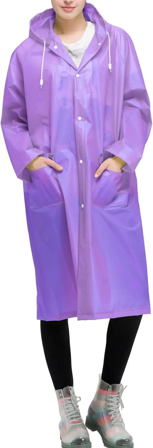 Besshopie EVA Raincoat Waterproof Rain Poncho Reusable Unisex Men Women Long Clear Rain Wear