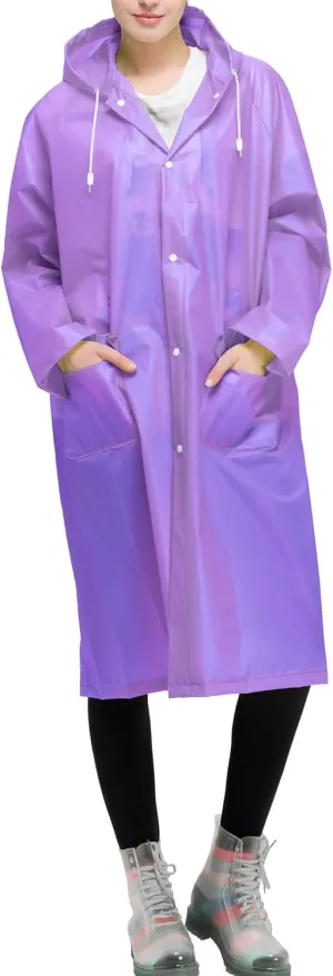 Besshopie EVA Raincoat Waterproof Rain Poncho Reusable Unisex Men Women Long Clear Rain Wear