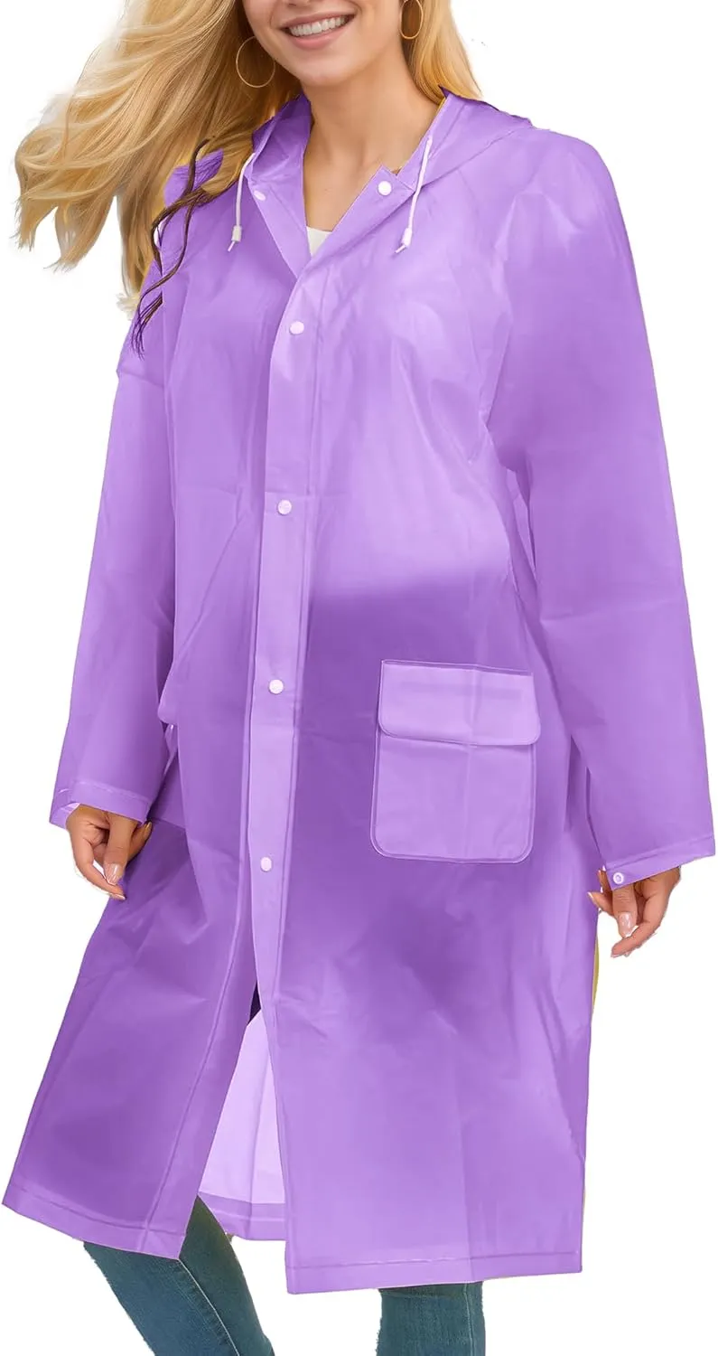 Besshopie EVA Raincoat Waterproof Rain Poncho Reusable Unisex Men Women Long Clear Rain Wear