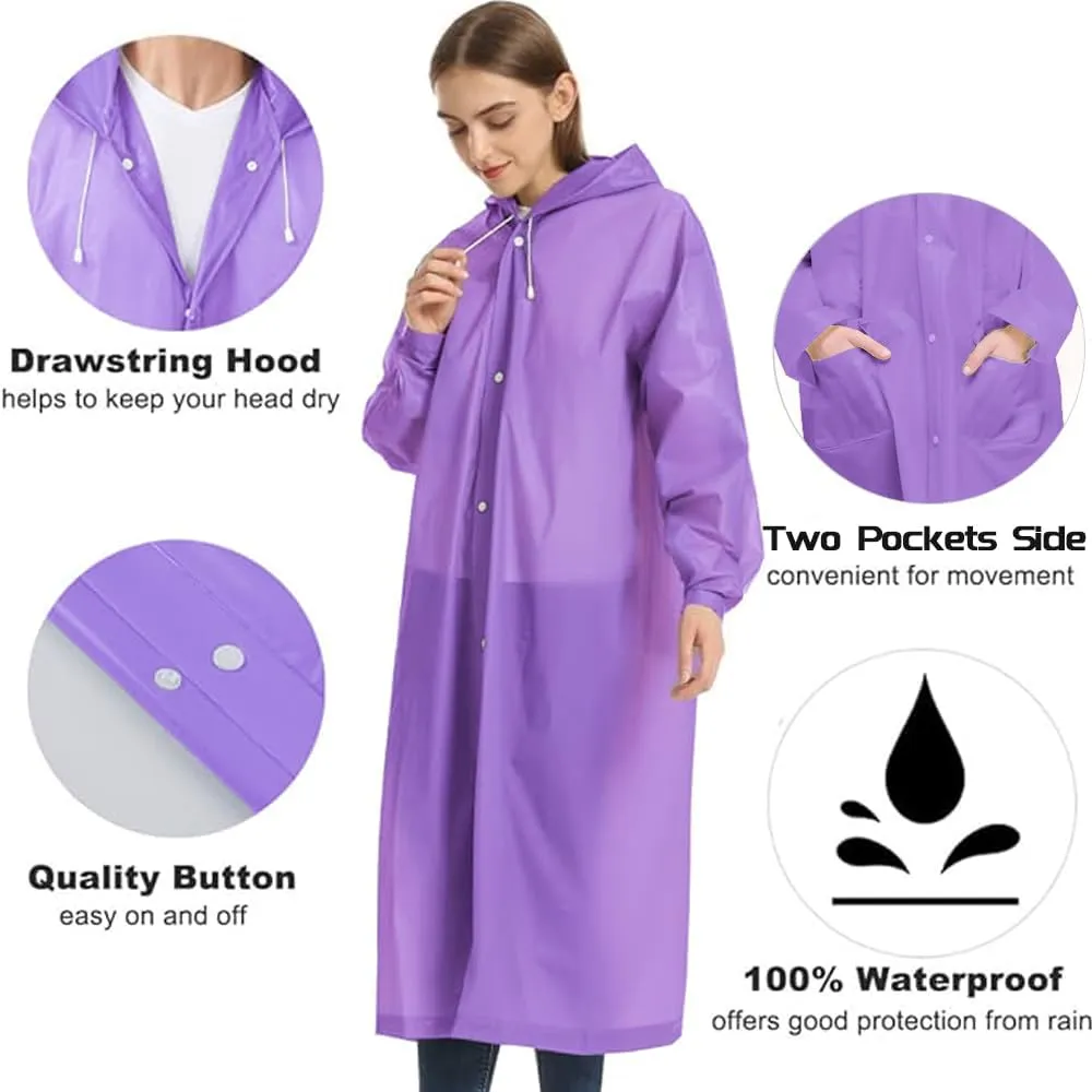 Besshopie EVA Raincoat Waterproof Rain Poncho Reusable Unisex Men Women Long Clear Rain Wear