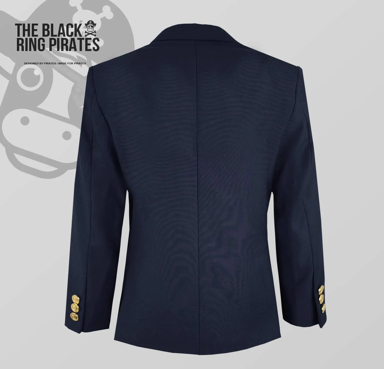 Black n Bianco Boys' Golden Age Slim Fit Blazer Jacket with Brass Buttons Presented by The Black Ring Pirates