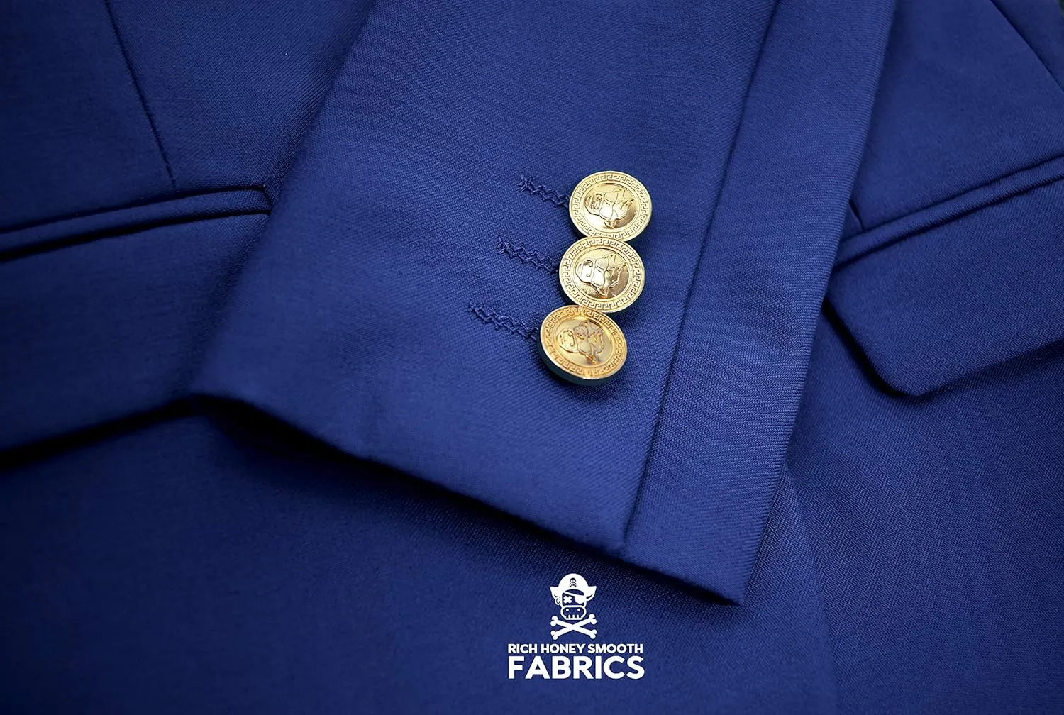 Black n Bianco Boys' Golden Age Slim Fit Blazer Jacket with Brass Buttons Presented by The Black Ring Pirates