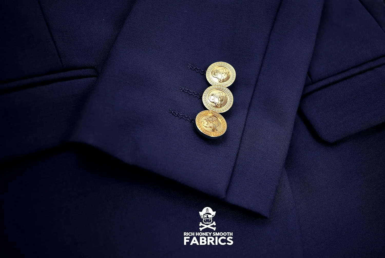 Black n Bianco Boys' Golden Age Slim Fit Blazer Jacket with Brass Buttons Presented by The Black Ring Pirates