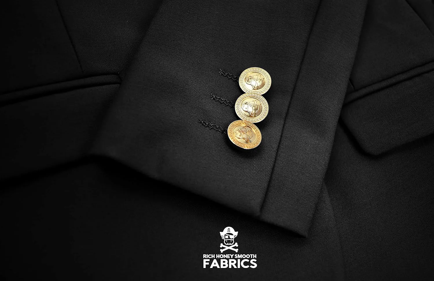 Black n Bianco Boys' Golden Age Slim Fit Blazer Jacket with Brass Buttons Presented by The Black Ring Pirates