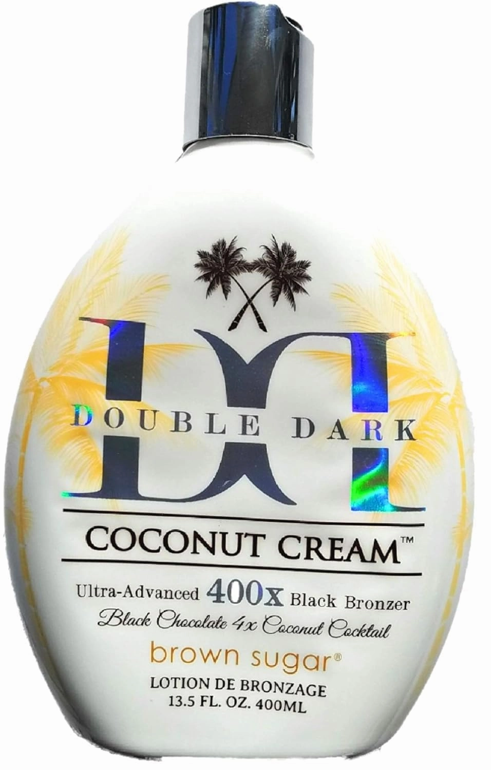 Black Chocolate Double Dark Coconut Cream 400X Ultra-Advanced Bronzing Tanning Lotion with Skin Softening Coconut Milk & Hydrating Oils – 13.5 oz for Deep, Lasting Color