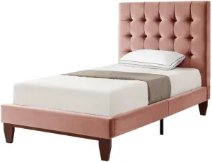 Blake Beds Blush Velvet Full Button Tufted
