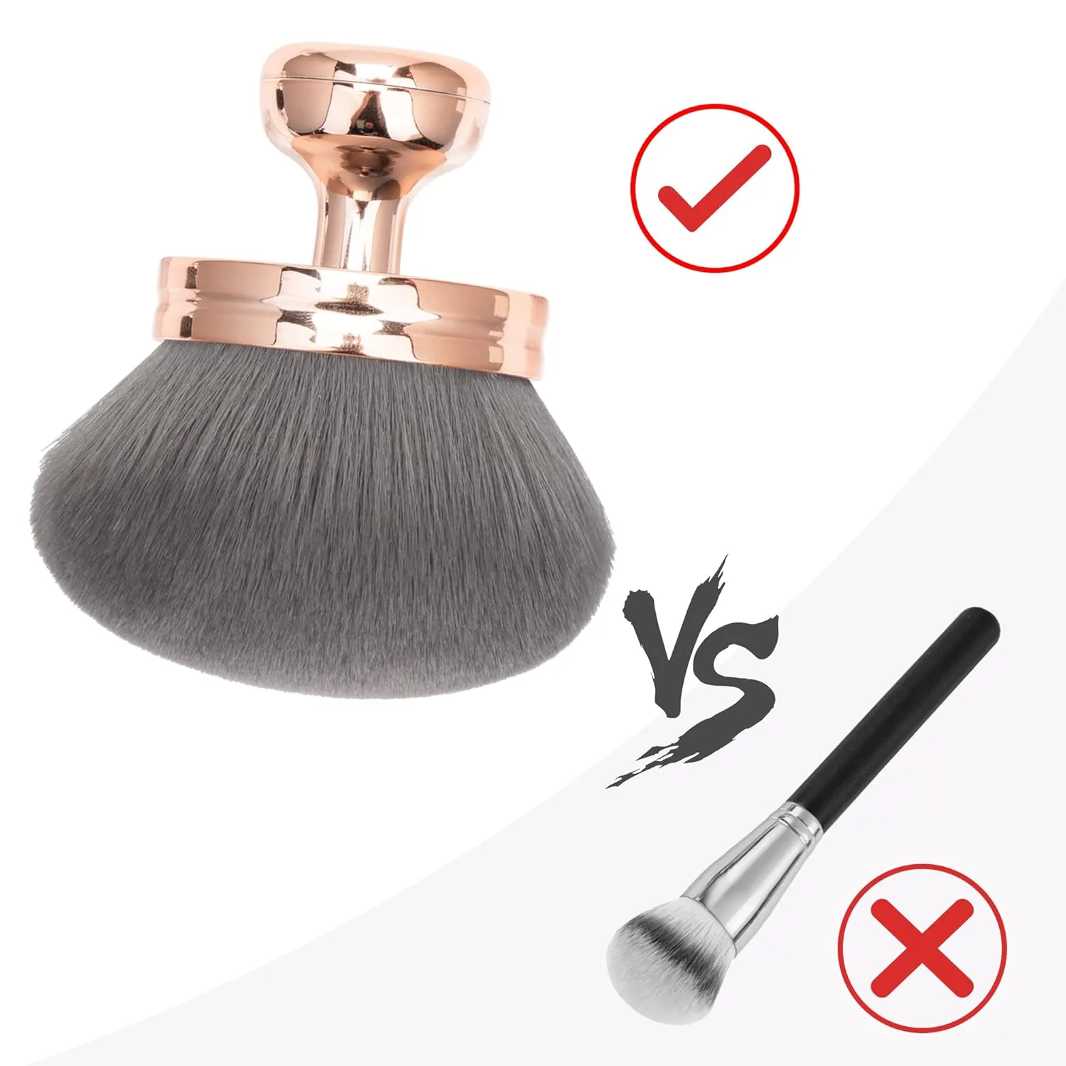 Blend & Blur Extra Large Body Makeup Brush for Self Tanner,Leg Makeup & Bronzer Self Tan Back Applicator, 3.2inch Wide Round Head Kabuki Brush For Application with Drawstring Bag (Rose Gold)