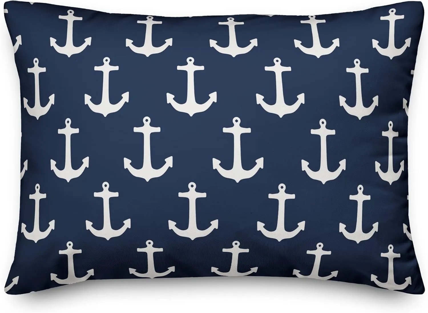 Blue Anchors Pattern Throw Pillow | Decorative Pillows for Living Room Couch Bed Sofa, Fluffy Soft Cushion | Blue, 14x20