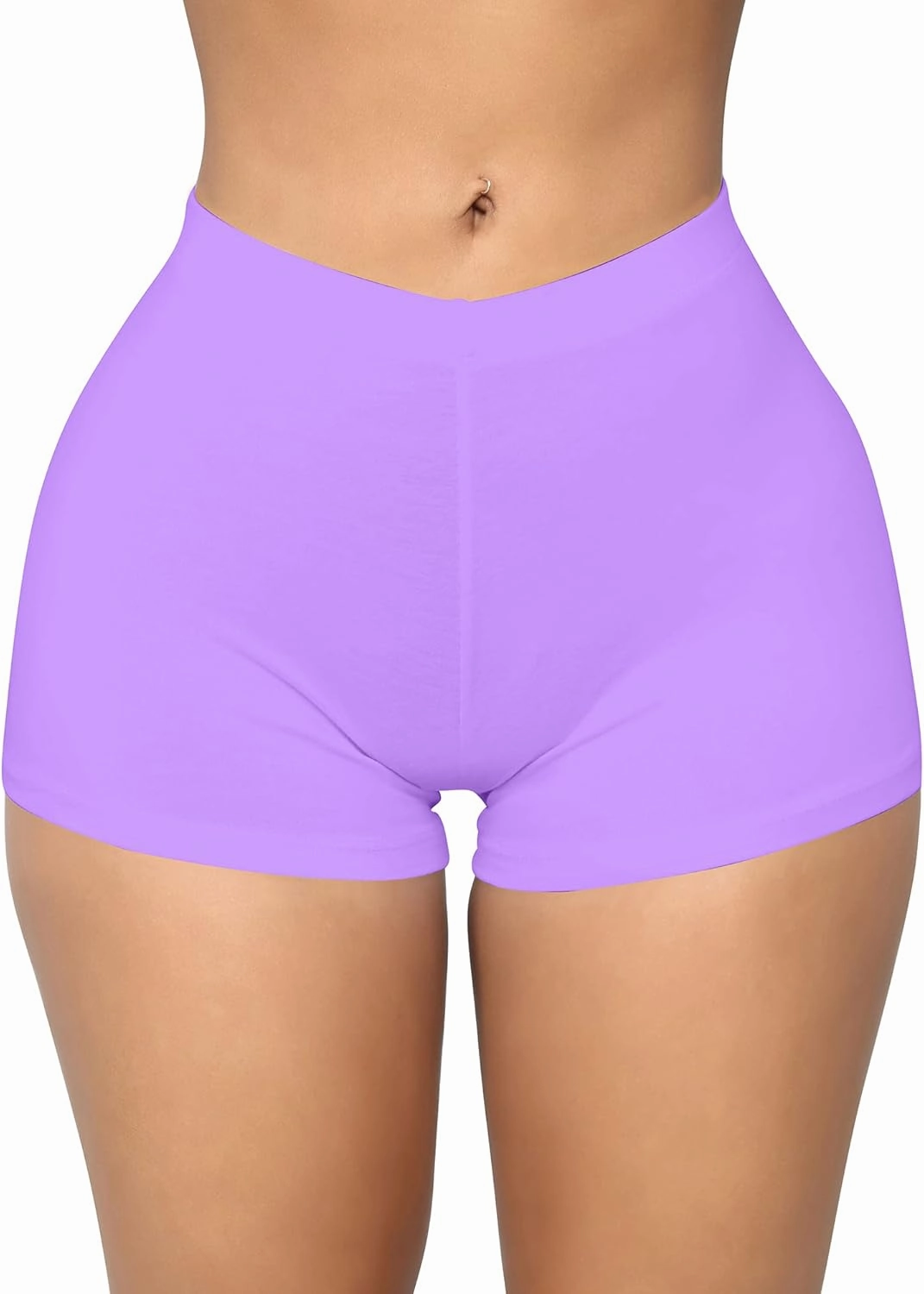 BORIFLORS Women's Sexy Workout Gym Biker Elastic Waist Booty Shorts