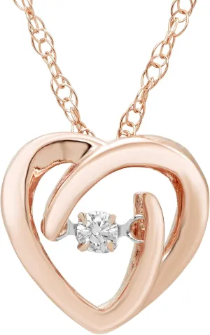 Boston Bay Diamonds Sterling Silver Diamond Dainty Heart Pendant with 18" Chain