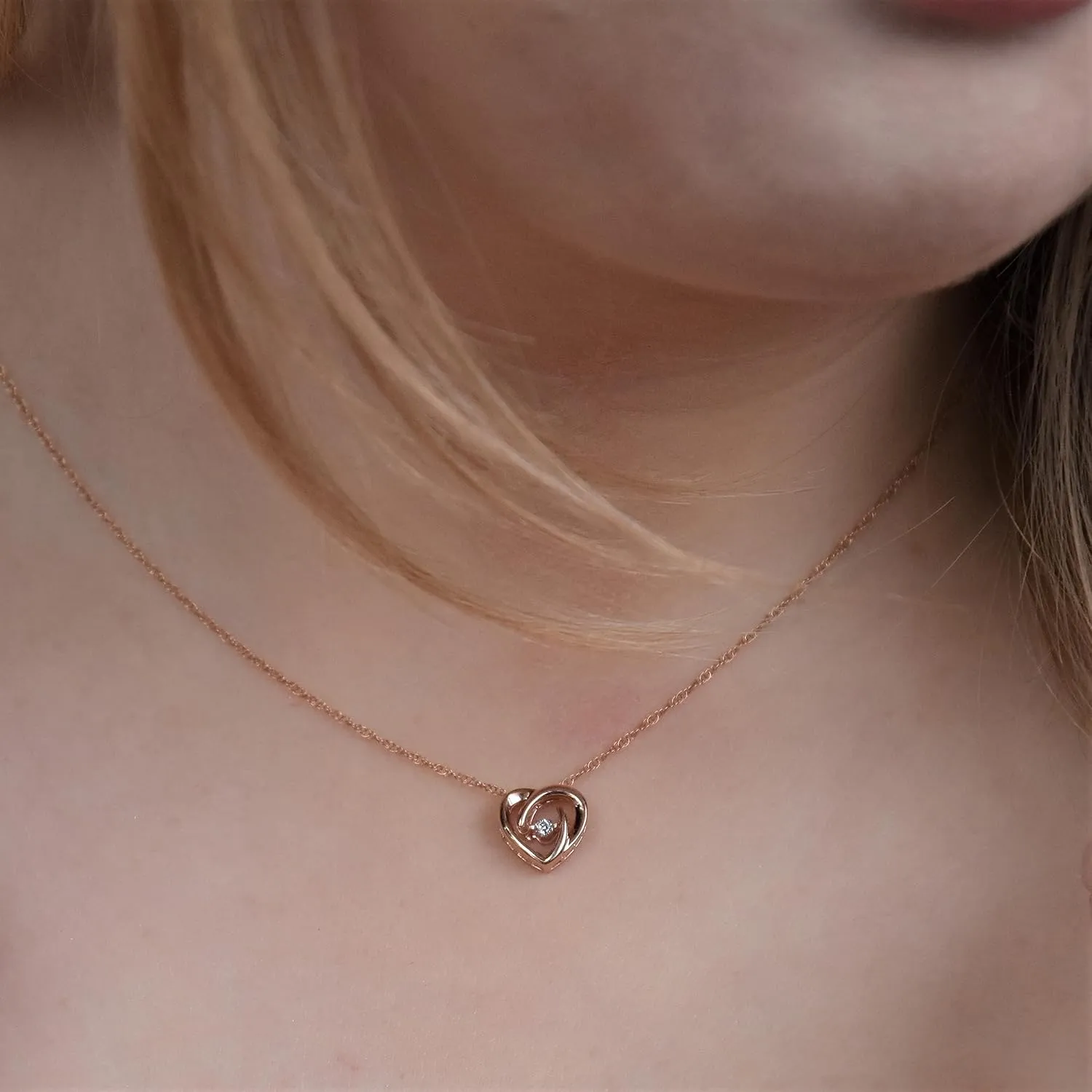 Boston Bay Diamonds Sterling Silver Diamond Dainty Heart Pendant with 18" Chain