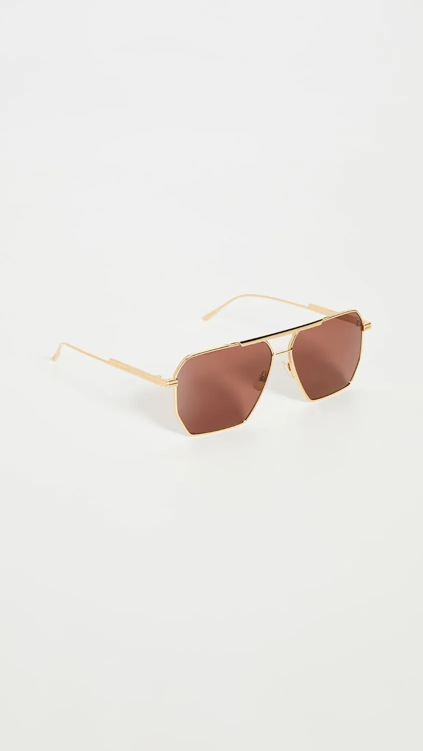 Bottega Veneta Geometric Navigator Sunglasses