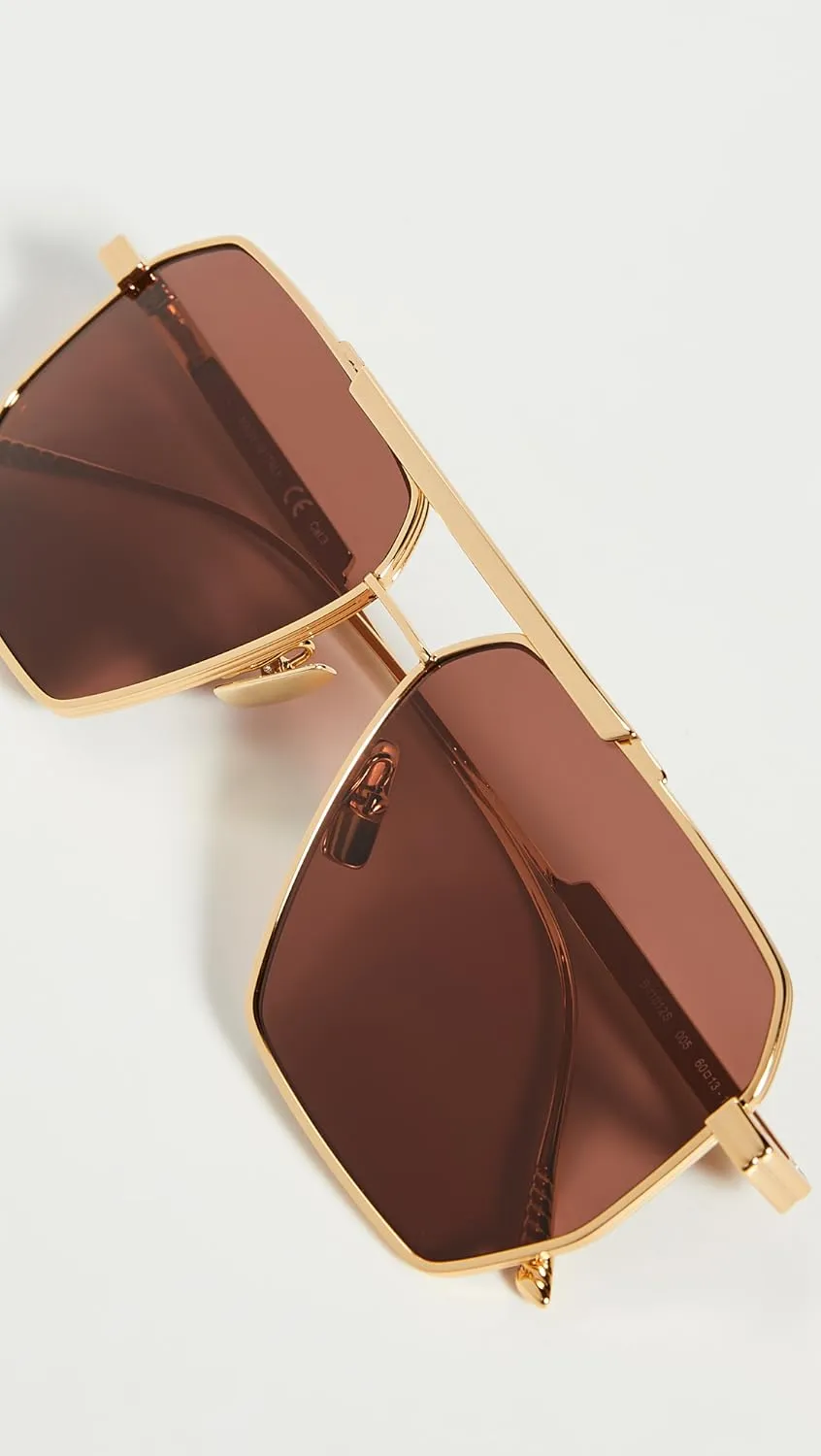Bottega Veneta Geometric Navigator Sunglasses