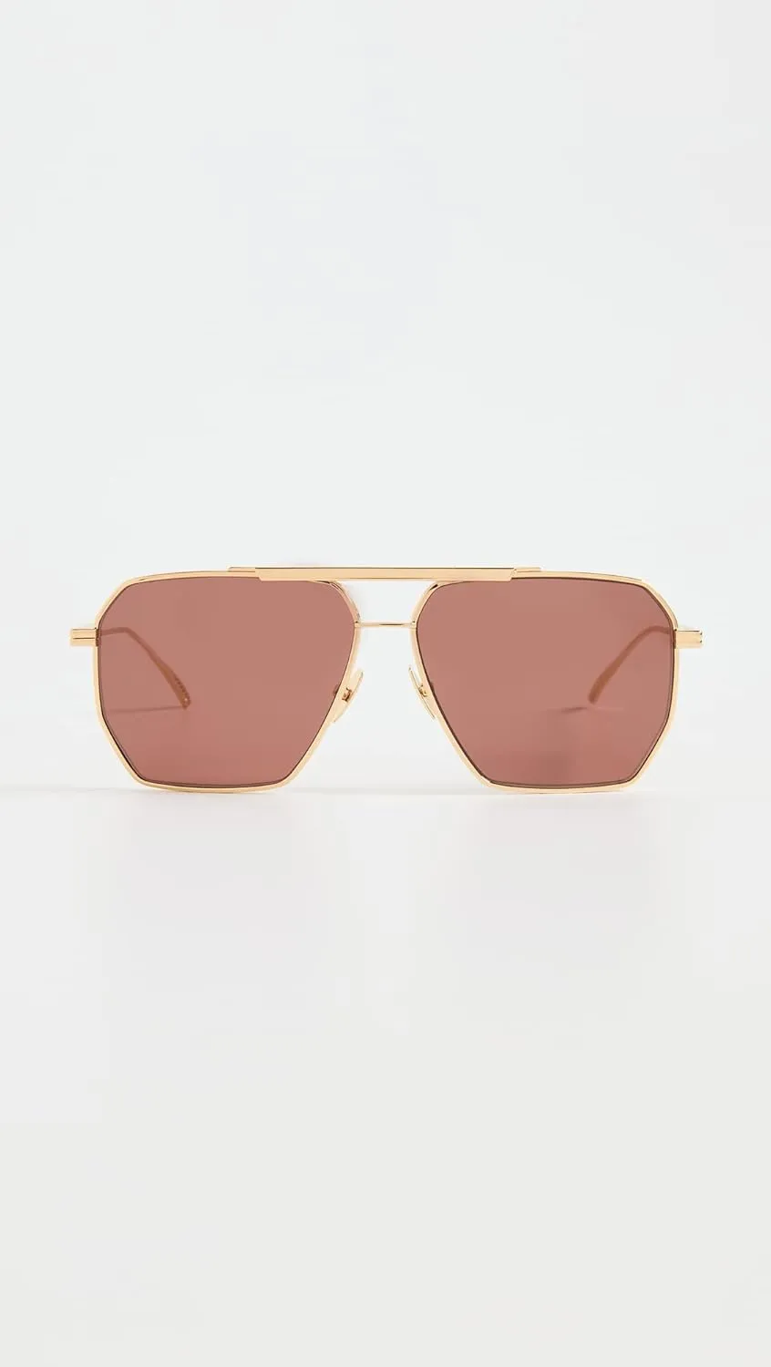 Bottega Veneta Geometric Navigator Sunglasses