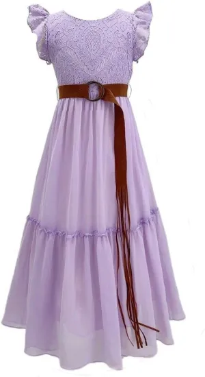 Bow Dream Off White Peach Vintage Lace Sleeveless Flower Girl's Dress