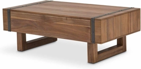 Brooklyn Walk Rectangular Cocktail Table in Burnt Umber