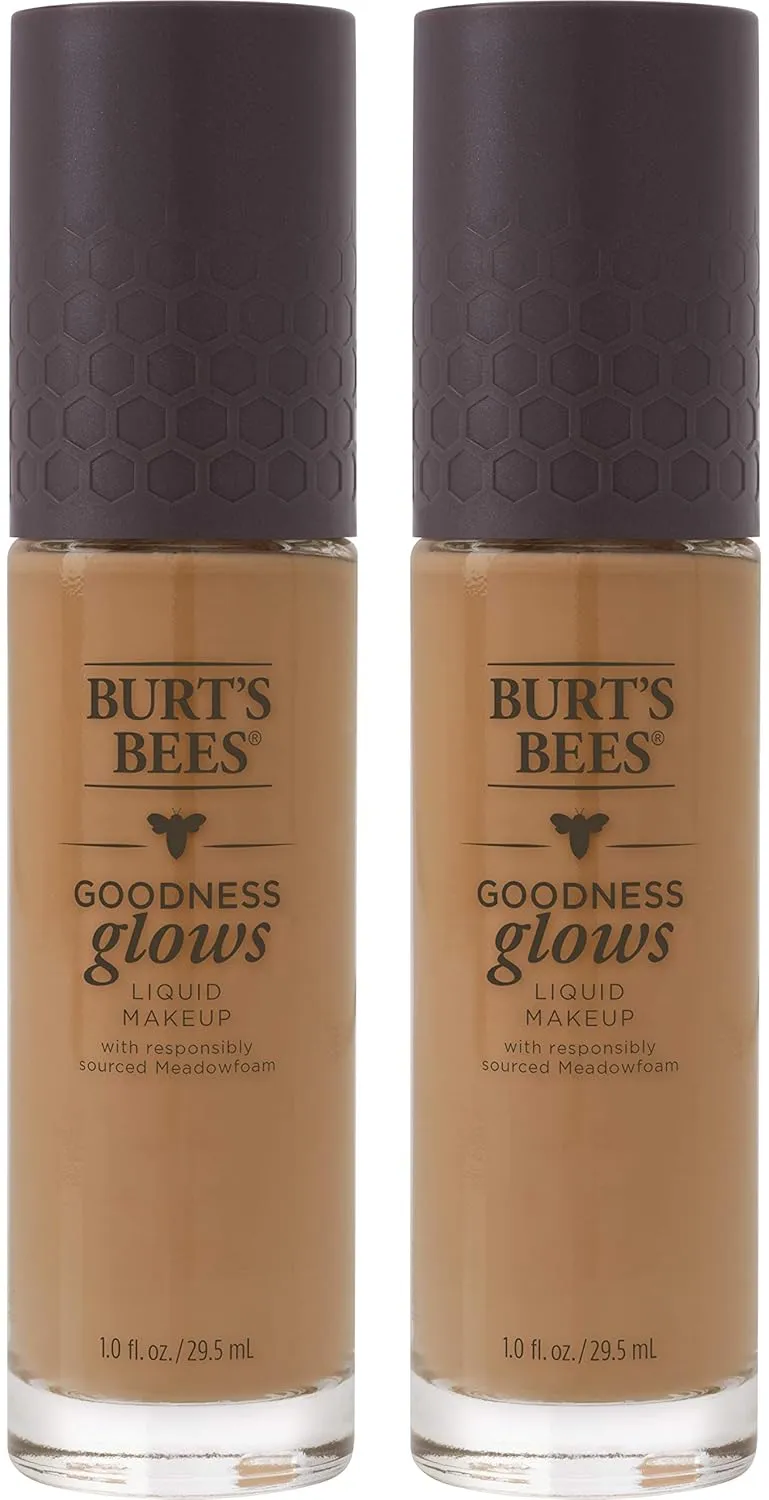 Burts Bees Goodness Glows Liquid Makeup, Rich Caramel - 1.0 Ounce (Pack of 2)