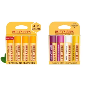 Burt's Bees Lip Balm Gift Set - Original Beeswax & 4 Refreshing Flavors, 8 Tubes